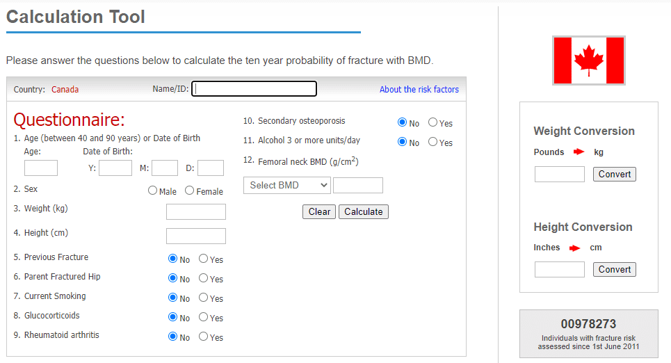 A fracture risk assessment includes your age, sex, fracture history, and other risk factors. A fracture risk assessment will tell you if you are at low, moderate or high risk of fracture in the next 10 years.